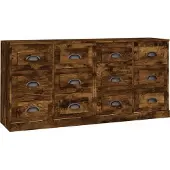 vidaXL Sideboards 2 pcs. Chêne fumé Bois composite