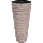 vidaXL Jardinière et intérieur amovible moka 18/45 L PP aspect rainuré