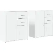 vidaXL Sideboards 2 pcs. Blanc 60x31x70 cm Bois composite