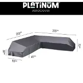 AeroCover Housse de Salon de Jardin AeroCover Anthracite Platform (255 x 255 x 90 x H30/45/70 cm)