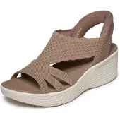 SKECHERS pour femme. 120012 Slip-ins Parallel Lite Summer Invite Sandals brown (40), Marron, 3 à 5 cm, Aucun, Casuel