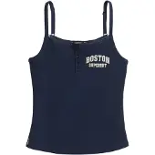 Superdry Femme Caraco Boutonné à Motif Athletic Essentials Bleu Marine Taille: 38