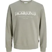 Jack & Jones Plus Sweat-shirt 'JJDevin Daytona' olive / blanc