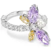 Swarovski Bague jaune / violet / argent / transparent