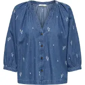 JDY Chemisier 'JDYKai' bleu denim / blanc