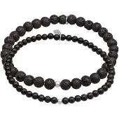 KUZZOI Bracelet 'Onyx' noir / argent
