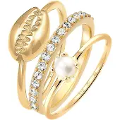 Elli Parure de bijoux or / blanc perle