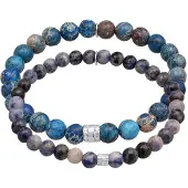 KUZZOI Bracelet nude / indigo / bleu cobalt / argent