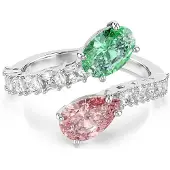 Swarovski Bague vert / rose / argent