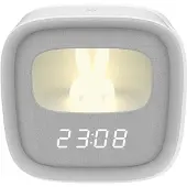 Forever Light Réveil d'alarme en forme de lapin avec veilleuse LED - Pour un sommeil paisible