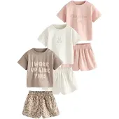 Next Pyjama crème / chocolat / brocart / rosé