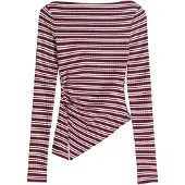 Bershka T-shirt bordeaux / blanc