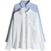 The Set Chemisier bleu clair / blanc