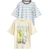 Next Chemise de nuit 'Hello Kitty' bleu clair / jaune / jaune clair / olive
