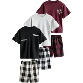Next Pyjama crème / lie de vin / noir / blanc