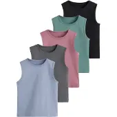 Next Maillot de corps bleu-gris / gris foncé / émeraude / rose ancienne / noir