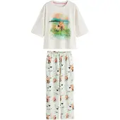 Next Pyjama ivoire / vert