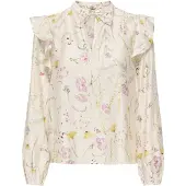 ONLY Chemisier 'ONLJEONA' jaune / violet / blanc cassé