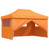 vidaXL Tente de réception pliable Pop-Up avec 4 panneaux latéraux Orange