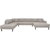 Ebuy24 Lido canapé U-canapé tourné vers la droite 4 coussins marron.