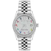Philipp Plein Montre à affichage analogique brun foncé / gris / rouge feu / argent