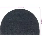 vidaXL Tapis de porte gris foncé demi-rond 40x60 cm