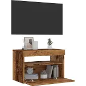 vidaXL Armoire TV avec lampes LED imitation vieux bois 60x35x40 cm