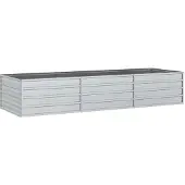 vidaXL Parterre de jardin surélevé 240x80x45 cm Acier galvanisé argenté
