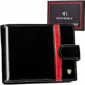 Rovicky Grand portefeuille élégant pour homme en cuir véritable -