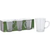 Excellent houseware Lot de 6 petits verres à anses pour expresso, verre épais