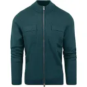 Blue industry Cardigan Vert Foncé Poche de Poitrine
