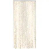 vidaXL Rideau anti-mouches beige et blanc 56x200 cm chenille