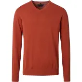 Casamoda Pull Col V Orange Brique