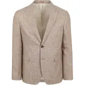 Suitable Veste de Costume Pepita De Lin Beige