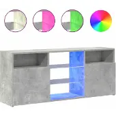 vidaXL Armoire TV avec lampes LED gris béton 120x30x50 cm