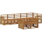 vidaXL Ensemble de salon de jardin 7 pièces en bois d'acacia massif, finition naturelle