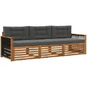 vidaXL Ensemble de canapés d'extérieur avec coussins 3 pièces Nature et Anthracite