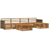 vidaXL Ensemble de salon de jardin 6 pièces en bois d'acacia massif, finition naturelle