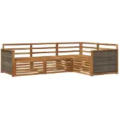 vidaXL Ensemble de salon de jardin 4 pièces en bois d'acacia massif naturel