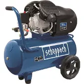 Scheppach Compresseur HC500 à double cylindre | Réservoir de 50 L | Débit d'aspiration 412 l/min | Pression de service max. 10 bars | Moteur 3 CV | Alimentation 230 V