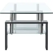 vidaXL Table basse Gris Transparent 95x55x40 cm verre trempé