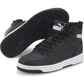 Puma Rebound Joy Fur JR : Chaussures de sport pour garçons, modèle sneaker, tige en matière synthétique, lacets, couleur noire, style décontracté