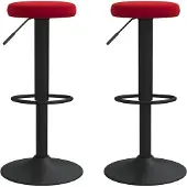 vidaXL Tabouret de bar 2 pcs. Velours rouge vin