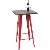 MCW Table haute -A73, plateau en bois inclus