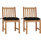 vidaXL Chaise de jardin "Beggerow" en teck noir. Dimensions (L/H/P) 50x90x53 cm