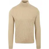 Suitable pull col roulé torsadé beige