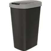Prosperplast Poubelle 45l avec couvercle KEDEN COMPACTA Q noir avec bord gris clair