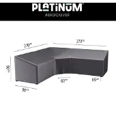 AeroCover Housse de Salon de Jardin Platinum AeroCover Anthracite L Trapeze (270 x 270 x 65/90 cm)