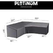AeroCover Housse de Salon de Jardin Platinum AeroCover Anthracite L Trapeze (255 x 255 x 65/90 cm)