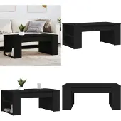 The Living Store Table basse noire 102x55x42 cm bois composite